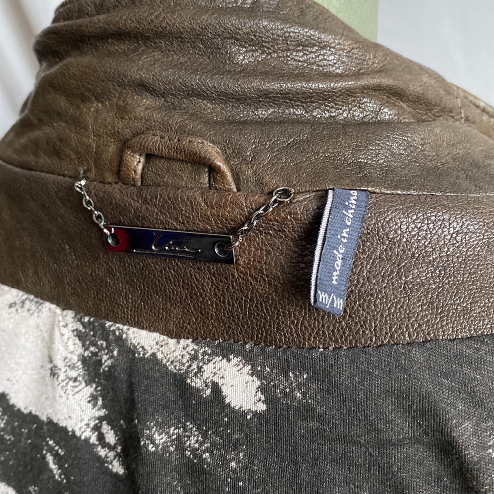 Genuine leather Olive green jacket - Picture 13 of 16
